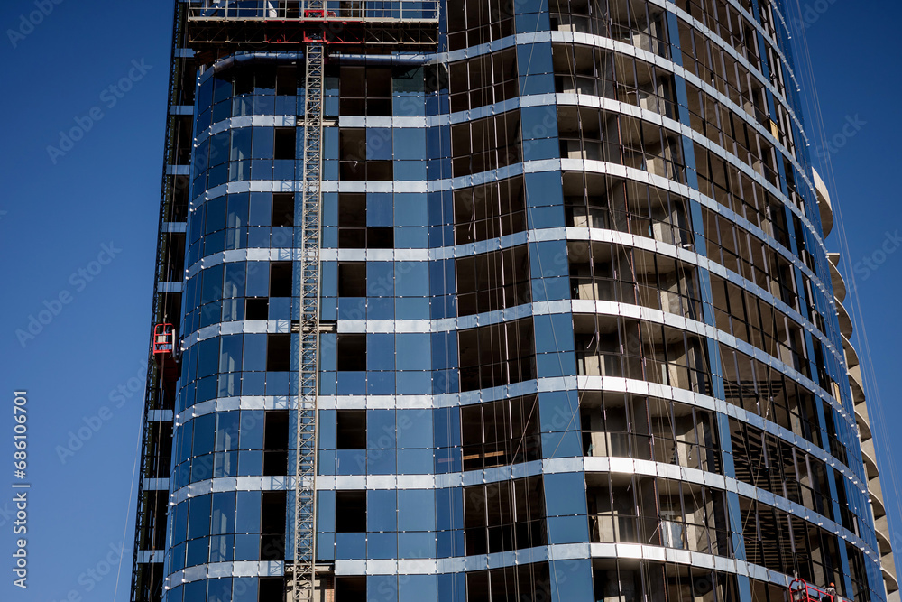 Fototapeta premium construction site of a skyscraper building