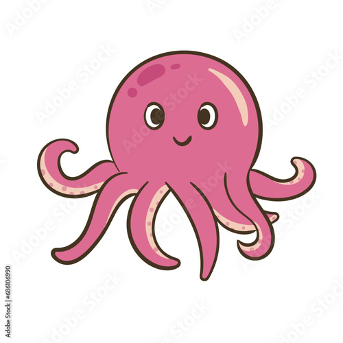 Sea Creature Illustration Set Octopus