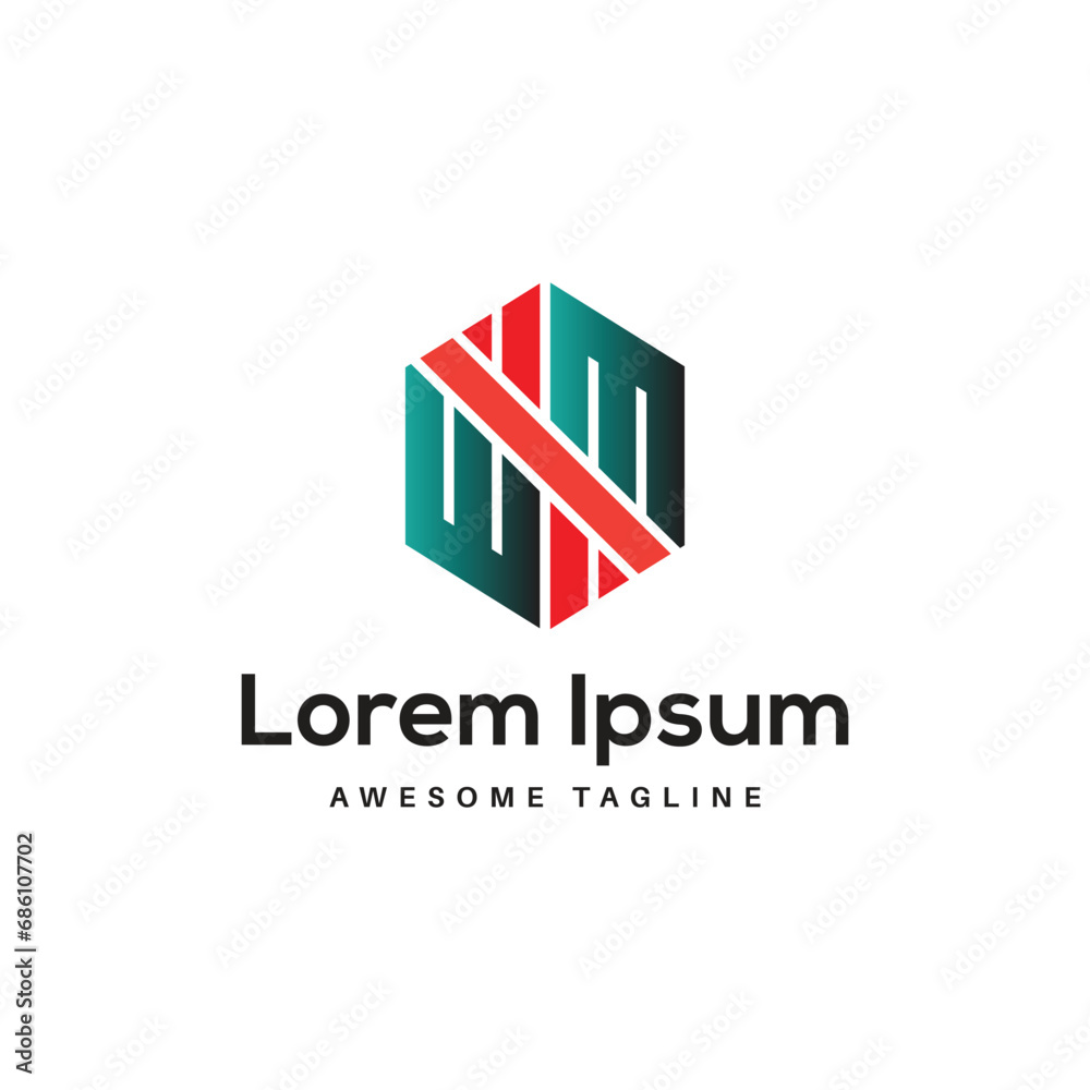 Fototapeta premium WXM Letter Logo Design Free Icon