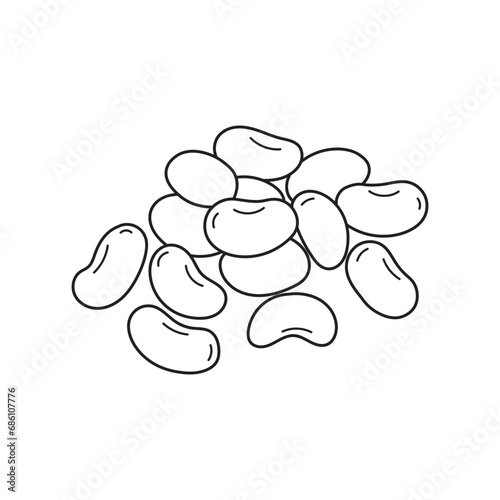 Hand drawn Kids drawing Cartoon Vector illustration jelly beans Isolated on White Background