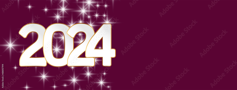 Happy new year 2024 decorative modern banner design