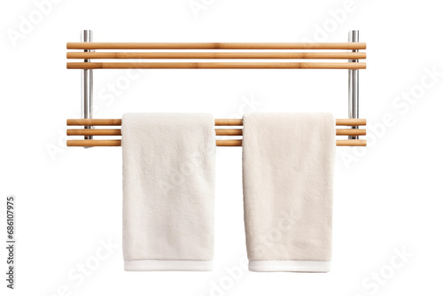 Chic Storage: Enhance Your Bathroom with the Perfect Towel Rack Isolated on a Transparent Background