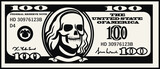 dollar banknote with skull
