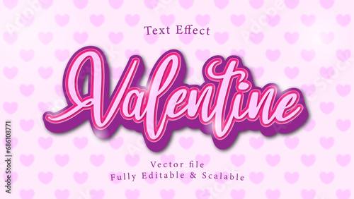 Valentine dreamy pink vector text effect editable graphic style