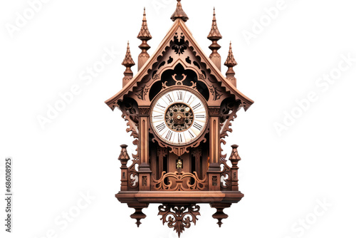 Timeless Extravagance: Elevating Your Space with a Luxury and Elegant Premium Modern Cuckoo Clock Isolated on a Transparent Background