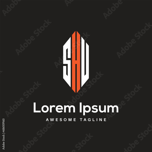 SHU letter logo design