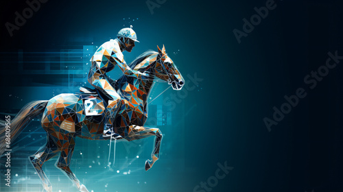 Abstract Jockey on horse