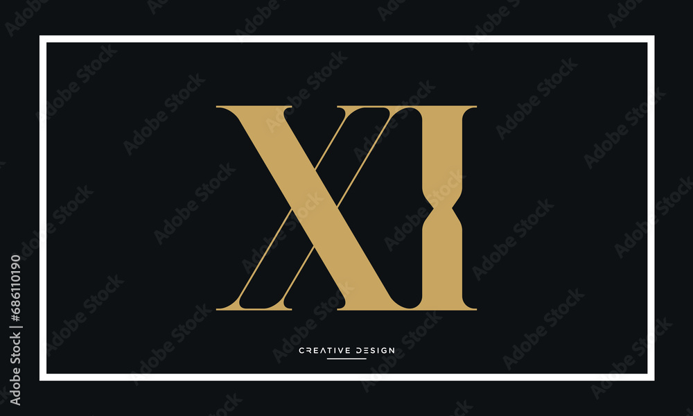 Alphabet letters XI or IX logo monogram Alphabet letters XI or IX logo monogram