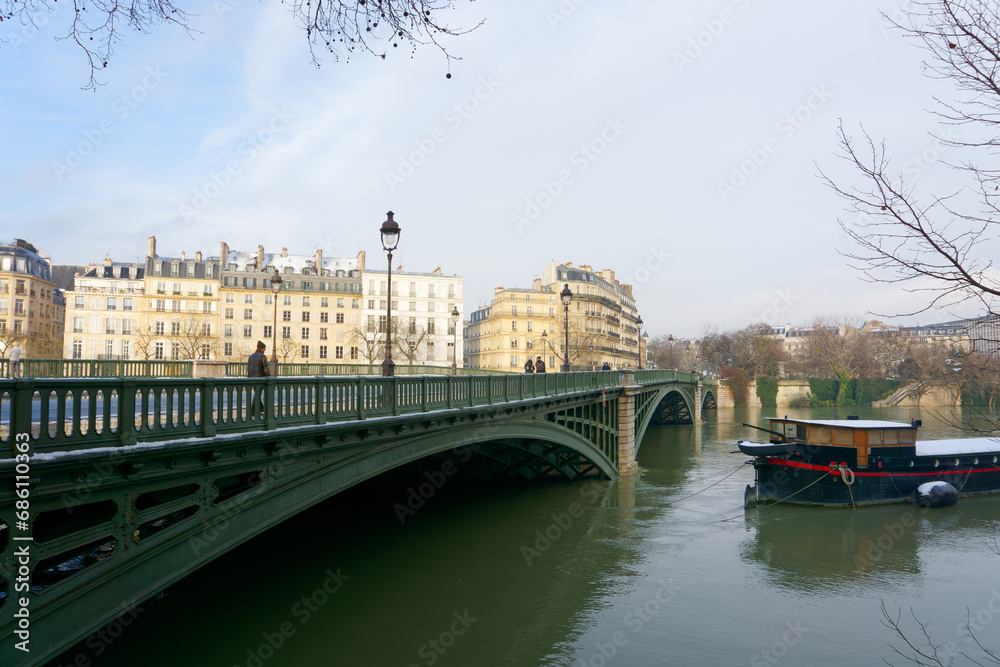 The Sully bridge in the 5th arrondissemnt of Paris city