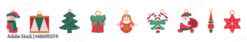 Set of Christmas tree decorations_09