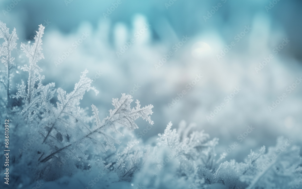 Beautiful snow background for winter christmas greetings banner generation of AI