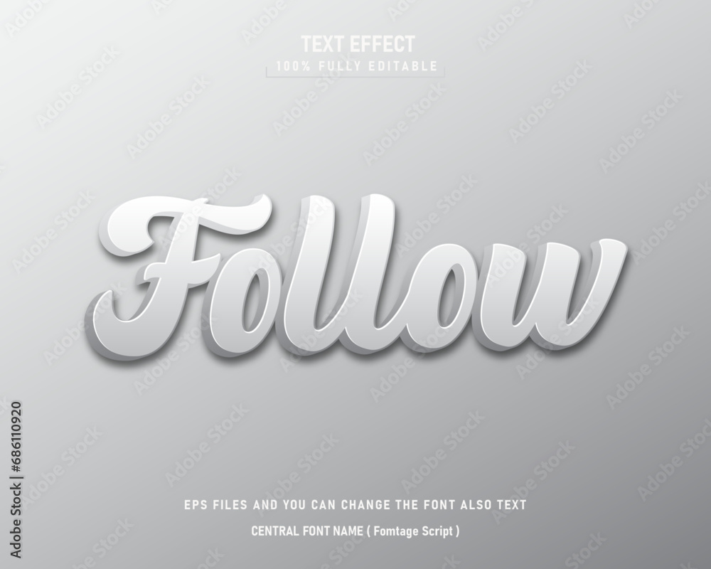 Obraz premium Modern text effect for typography project