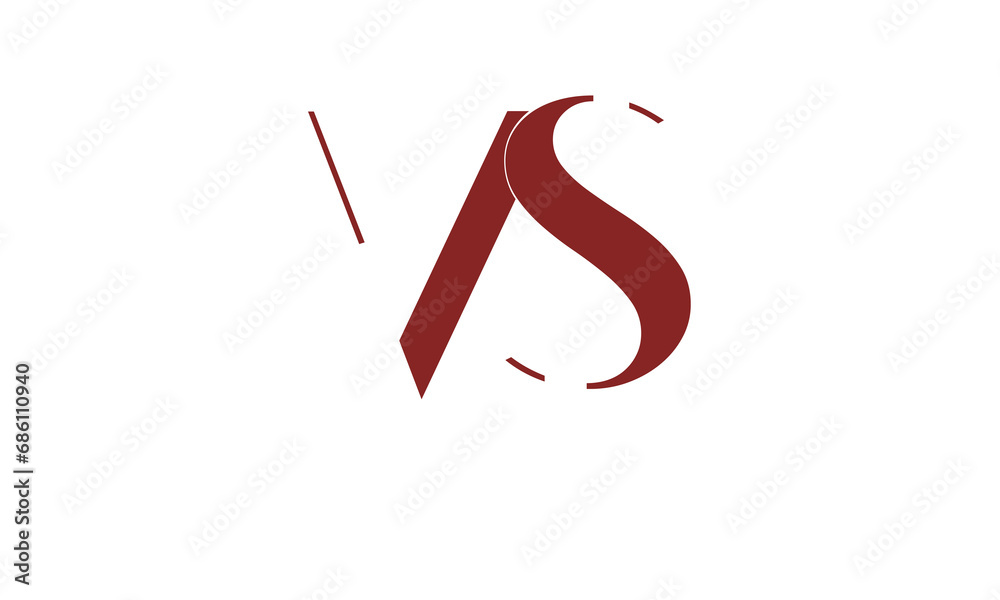 VS, SV , S ,V, Abstract Letters Logo Monogram VS, SV , S ,V, Abstract Letters Logo Monogram