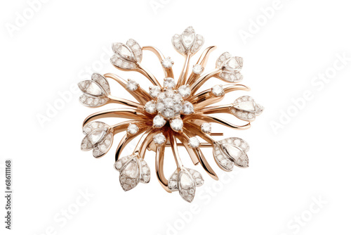 Vogue Vibes: A Symphony of Style in Your Contemporary Luxury Brooch Isolated on a Transparent Background