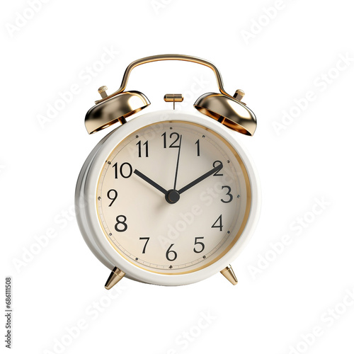 3d Alarm Clock isolated on transparent background