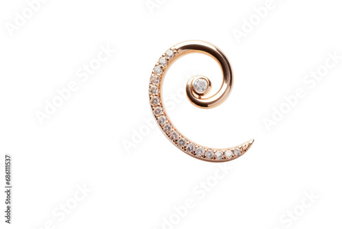 Chic Elegance: The Epitome of Sophistication in Daith Earring Design Isolated on a Transparent Background