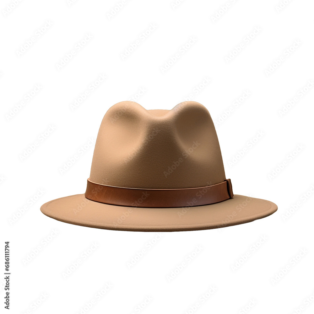 3d Beige Hat isolated on transparent background 3d Beige Hat isolated on transparent background