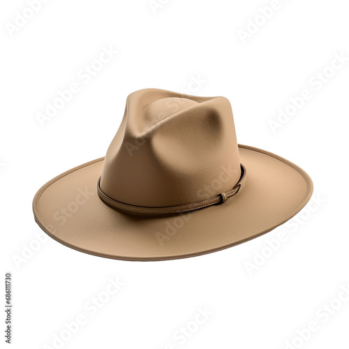 3d Beige Hat isolated on transparent background