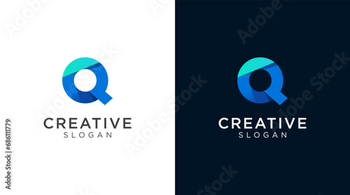 Letter Q logo design for various types of businesses and company. colorful, modern, geometric, luxury letter Q logo