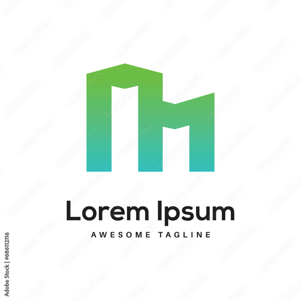 Fototapeta premium MN Letter Logo Design Free Icon