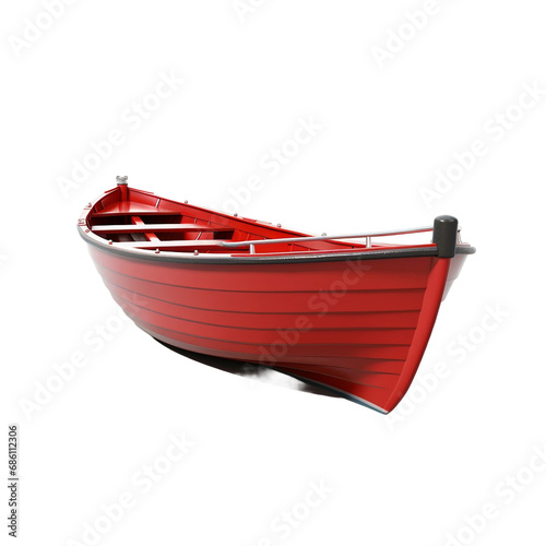 3d Boat isolated on transparent background