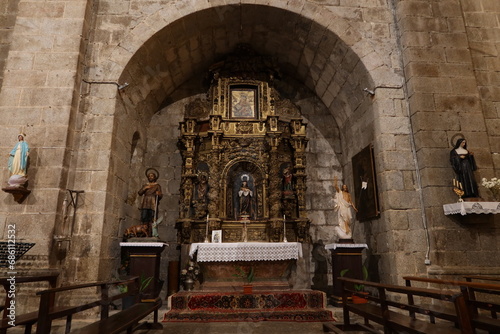 Cebreros, Avila, Spain, November 28, 2023: Altar on the side of the Santiago Apostol Church, 16th century, in the town of Cebreros, Avila, Spain