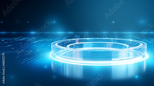 Abstract transparent circle on blue background