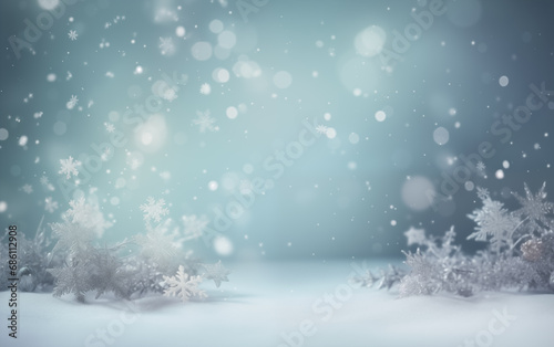 Beautiful snow background for winter christmas greetings banner generation of AI © ArtChase
