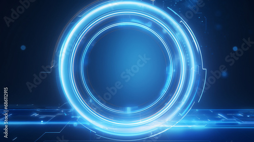 Abstract transparent circle on blue background