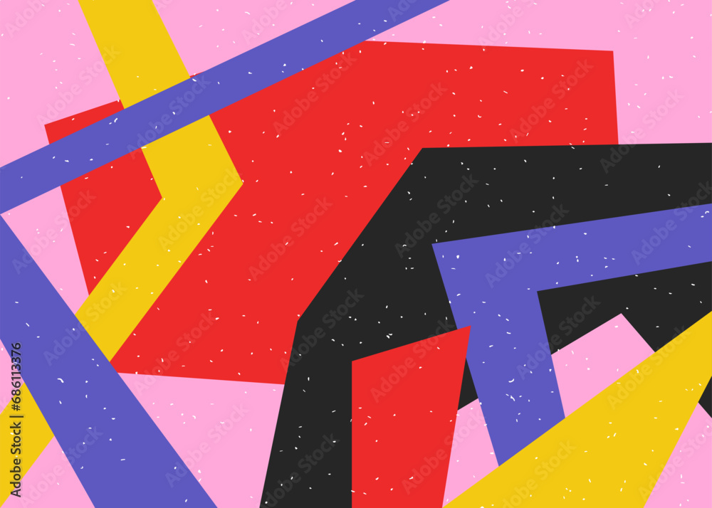 Naklejka premium Abstract modern geometric shapes background. Colorful backdrop with abstract elements. Poster design. Graphic template vector design
