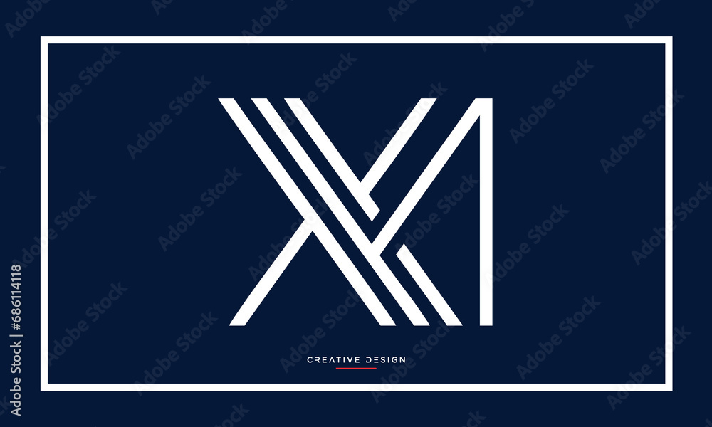 XM or MX Alphabet letters logo monogram XM or MX Alphabet letters logo monogram