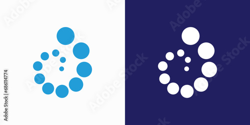Abstract water drop spiral dot vector logo design