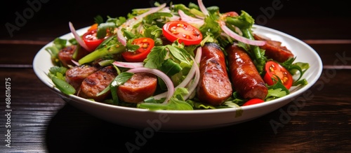 Vietnamese sausage mixed in a spicy salad.