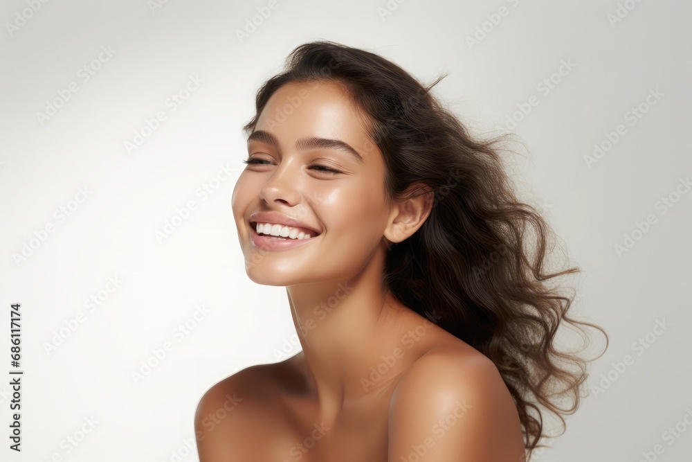 Portrait of beauty woman with perfect healthy glow skin facial Portrait of beauty woman with perfect healthy glow skin facial