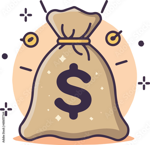 vector icon light brown money bag
