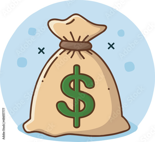 vector icon light brown money bag
