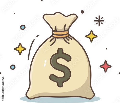 vector icon light brown money bag