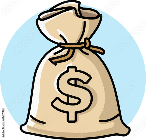 vector icon light brown money bag