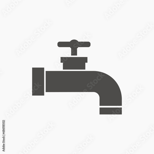 Water tap icon vector isolated. Water supply, faucet, bath icon vector symbol