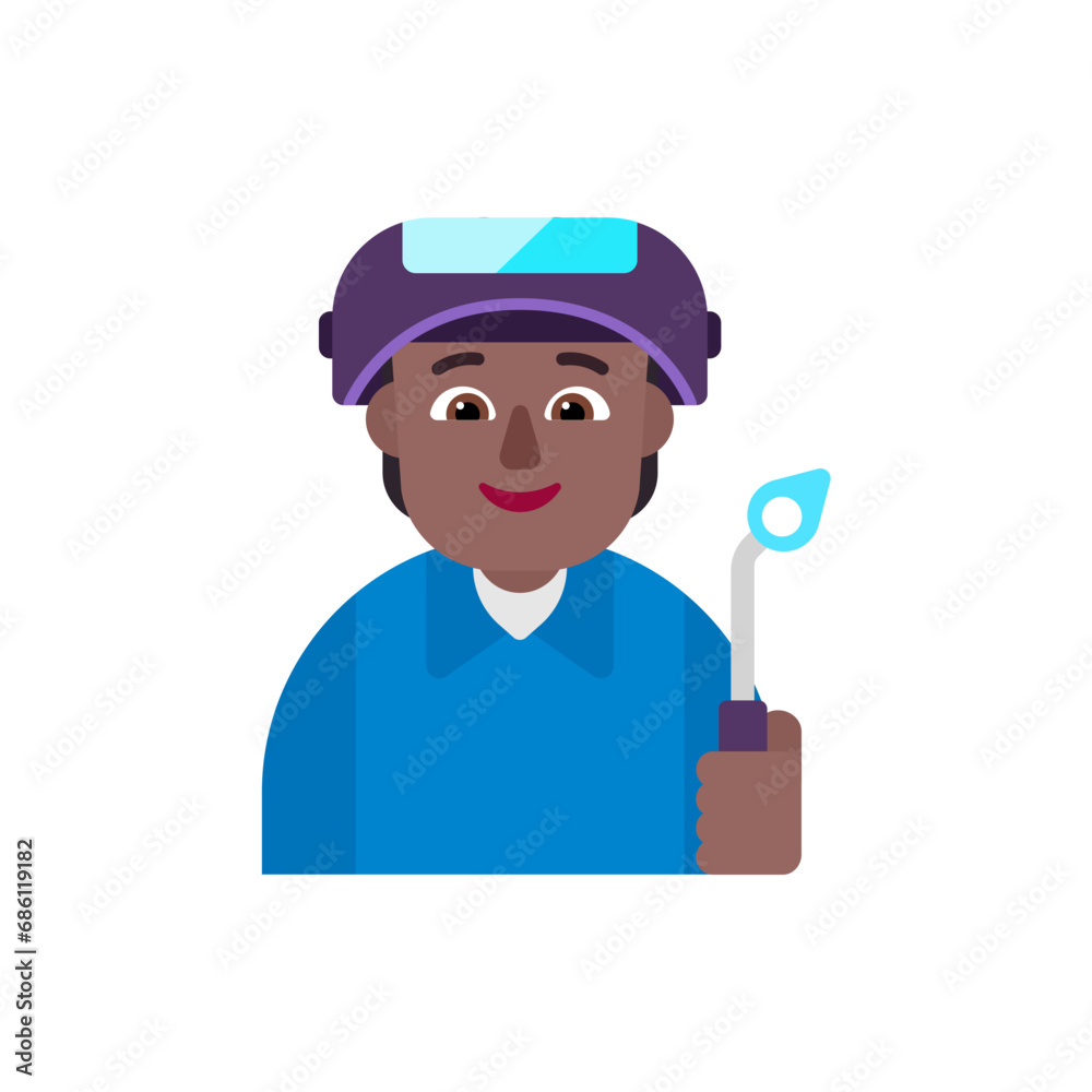 Factory Worker: Medium-Dark Skin Tone Factory Worker: Medium-Dark Skin Tone