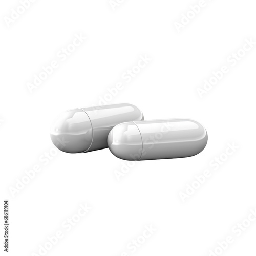 3d Pills Drug isolated on transparent background