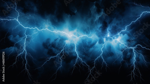 blue fantasy lightning on black background