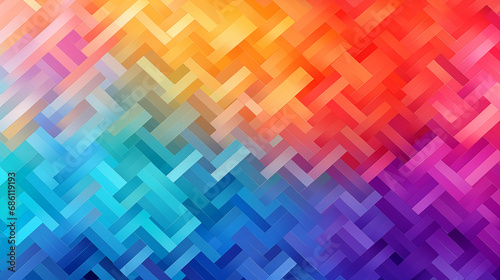 Abstract gradient color diagonal cross stripes seamless texture pattern with modern 3d rainbow color geometric technology shapes pattern background Illustration.