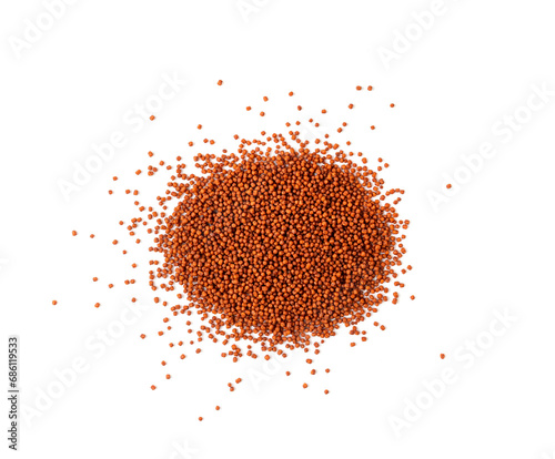 Aquarium Fish Food, Pressed Brown Granules Isolated, Nutrition Supplements, Pills, Tablets