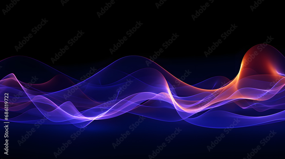 Naklejka premium abstract background with purple glowing waves