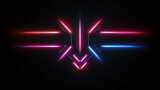 Abstract dark arrows sign with colorful led