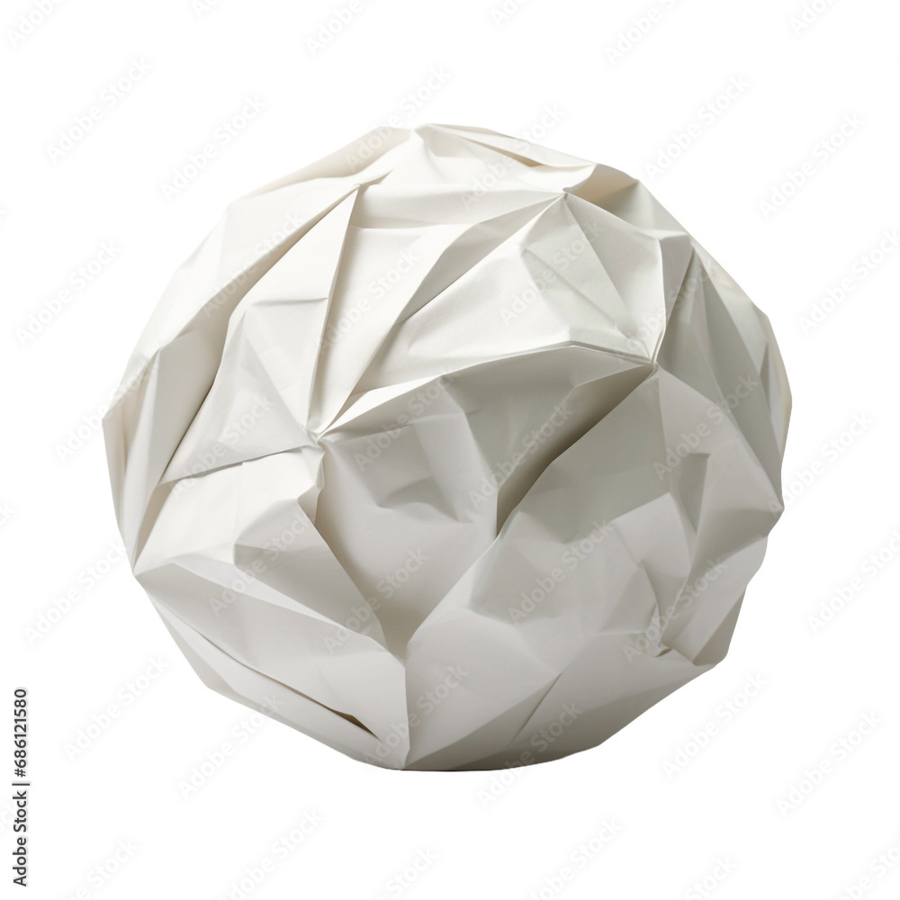 A ball of paper isolated on transparent background A ball of paper isolated on transparent background