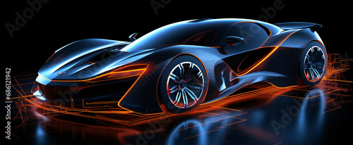 Abstract futuristic speeding sports car © Ashley
