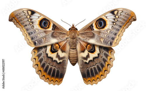 Emperor Moth Silk Weaver Isolated on a Transparent Background PNG