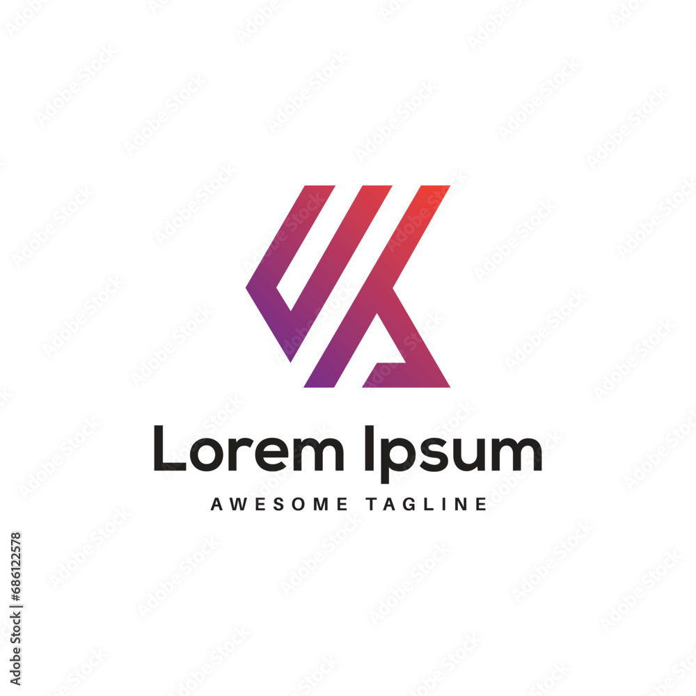 Fototapeta premium WB Letter Logo Design Free Icon